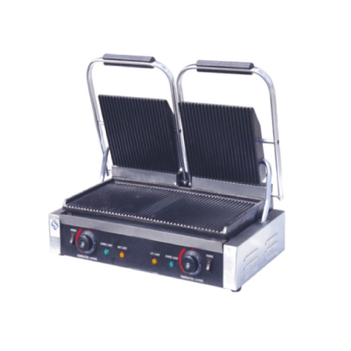 Double Grooved Electric Contact Grill
