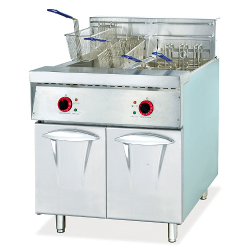 Standing Electric 2x28L Tank and 4-Baskets Deep Fryer