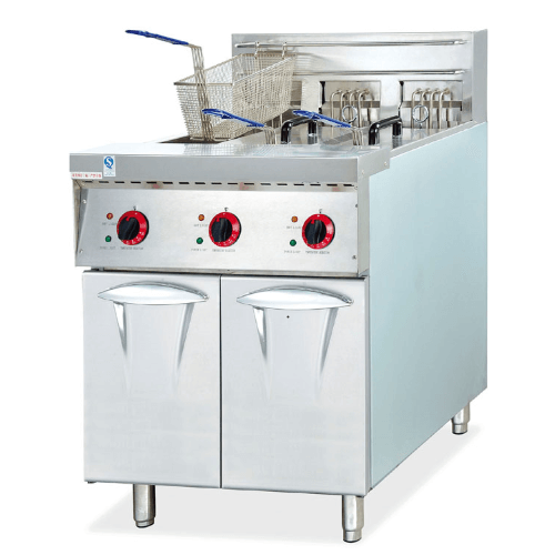 Standing Electric 3 Tanks 3 Baskets Deep Fryer