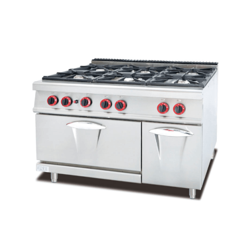 700 Series Free Standing 6 Burner Gas Range with Gas Oven and Cabinet 73 cm Deep