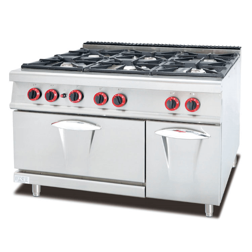 900 Series Free Standing 6 Burner Gas Range with Gas Oven and Cabinet 90 cm Deep