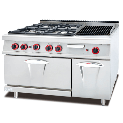 900 Series Free Standing 4 Burner Gas Range with Lava Rock Grill and Gas Oven 90 cm Deep