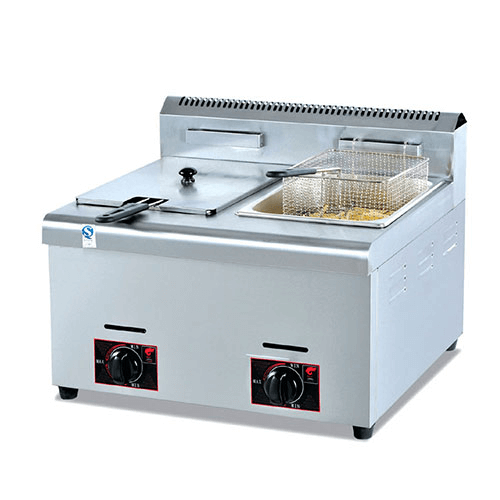 Counter Top Gas 2 Tanks 2 Baskets Deep Fryer