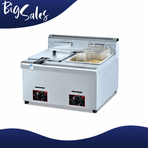 !! PROMOTION !! 1-Tank 2-basket Gas Deep Fryer