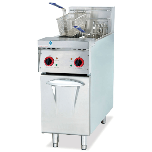 Standing Electric 2-Tank and 2-Basket Deep Fryer 2x14L