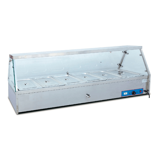 เครื่องอุ่นอาหาร Bain Marie แบบตั้งโต๊ะพร้อมถาด GN1/1 จำนวน 6 ถาด