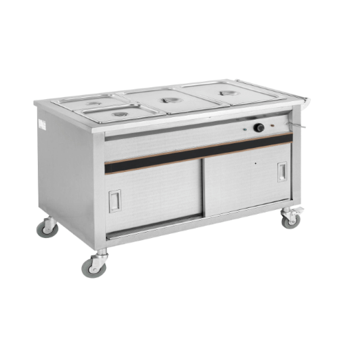 Electric Bain Marie with 4 GN1/1 Pans and Cabinet