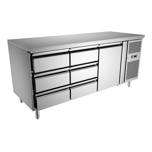 6 drawer x 1 door Undercounter refrigerator 400 L 179.5 cm