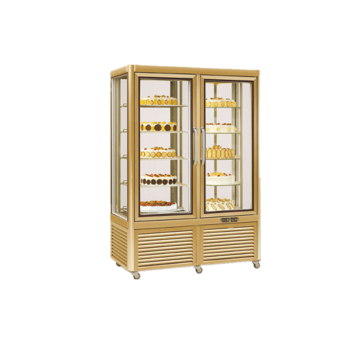 Refrigerated Standing Double Cake Display Rotating Shelves