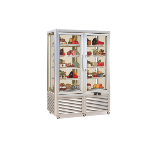 Refrigerated Standing Double Cake Display Fixed Shelves