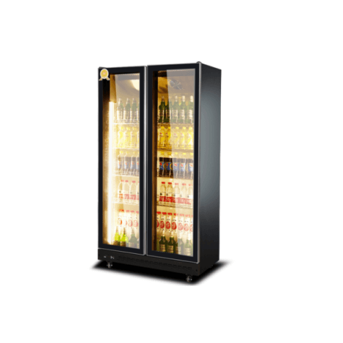 2 Door Fan Cooled Drink Standing Display Refrigerator