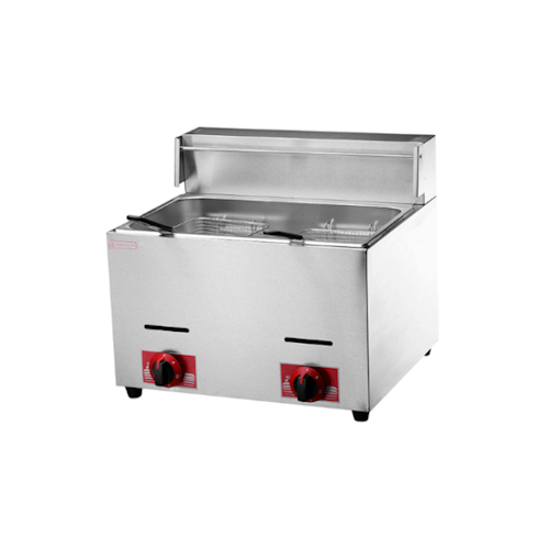 580 Series Countertop 1 Tank 2 Baskets Gas Deep Fryer 52 cm Deep