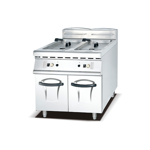 900 Series 2 Tank 2 Basket Gas Fryer with Cabinet 90 cm Deep