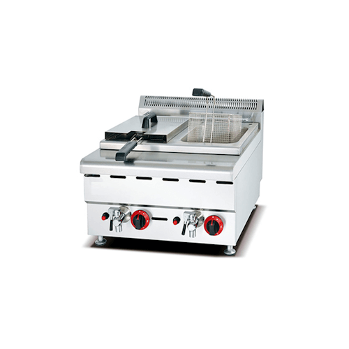 600 Series 2 Tank 2 Basket Counter Top Gas Fryer 61 cm Deep