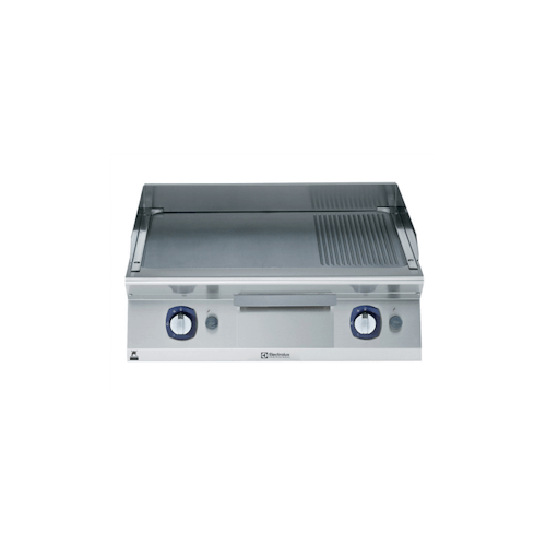 Modular Cooking Range Line 700XP 800mm Gas Fry Top, Smooth and Ribbed Brushed Chrome Plate