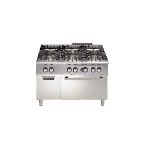 Modular Cooking Range Line 900XP 6-Burner Gas Range on Gas Oven with Cupboard