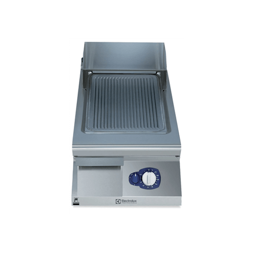 Modular Cooking Range Line 900XP 400mm Gas Fry Top, Ribbed Brushed Chrome Plate