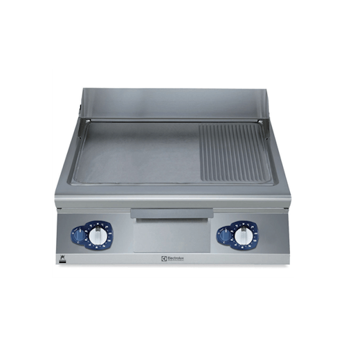 Modular Cooking Range Line 900XP 800mm Gas Fry Top, Smooth and Ribbed Brushed Chrome Plate