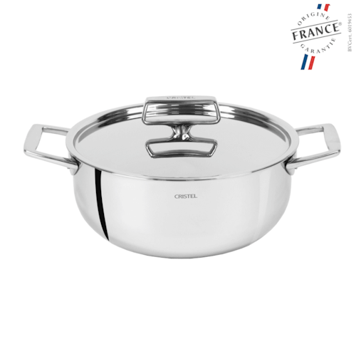 CRISTEL Castel’pro 24 cm Stainless Stewpot Fixed Handles With Stainless Lid